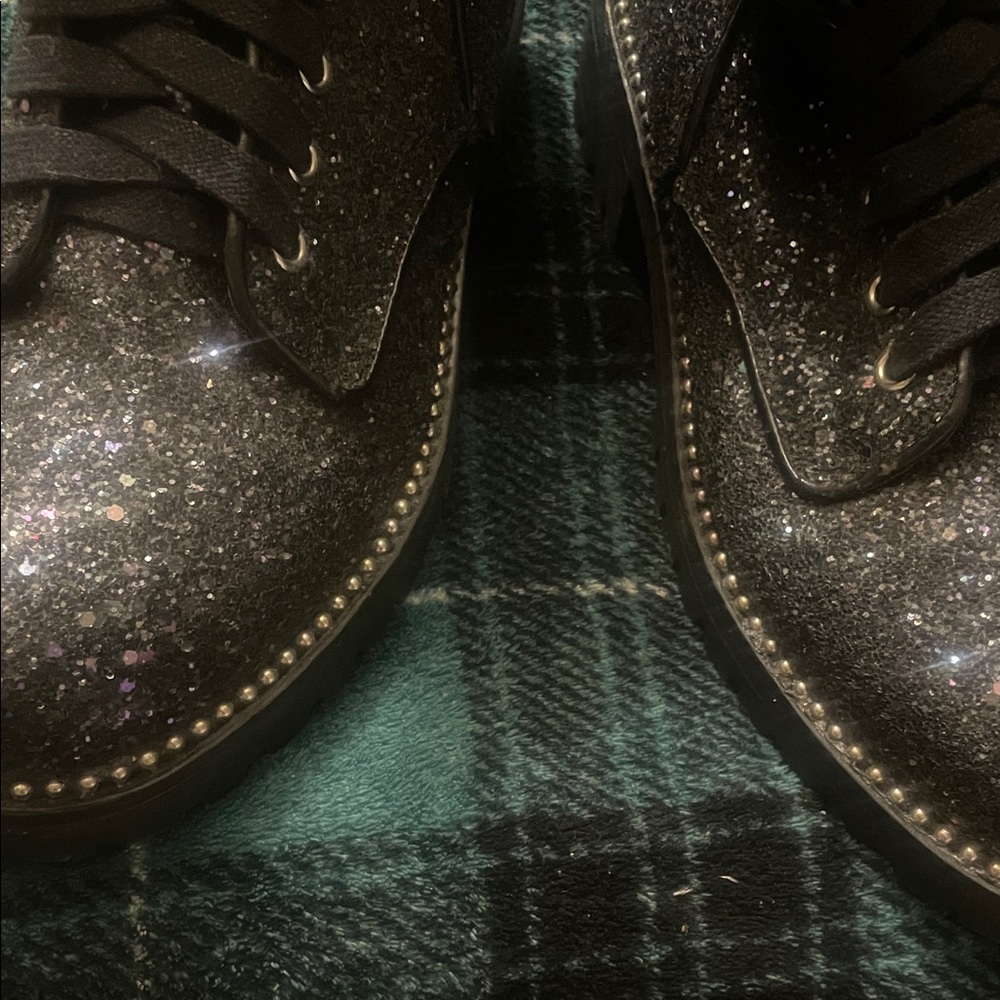 Sparkly Glitter Combat Boots - Picture 4 of 4